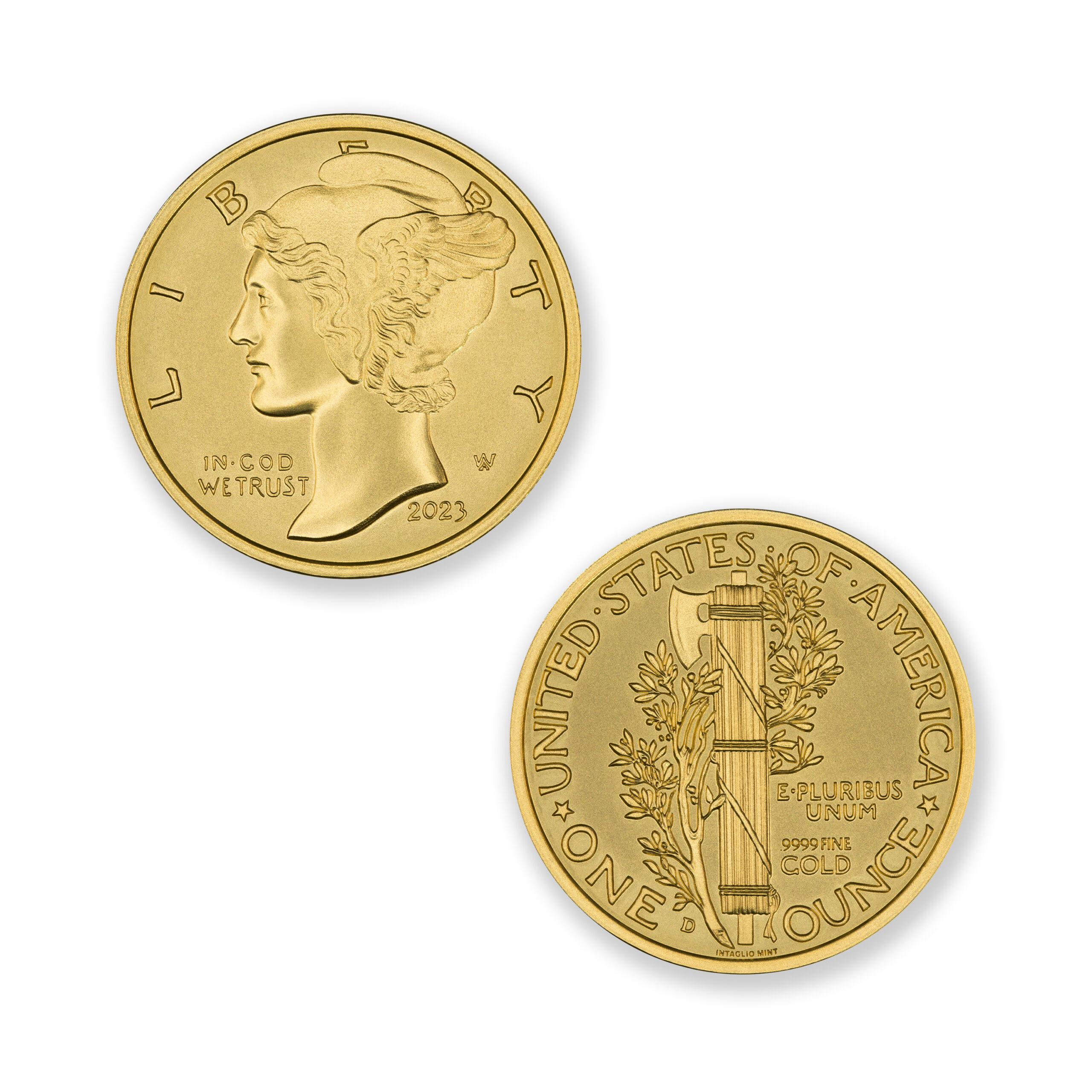 2023 MERCURY DIME TRIBUTE - 1 TROY OUNCE - 32MM - (TOTAL MINTAGE OF 5) *AUCTION* - Image 1