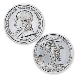 FRANKLIN WINGED GENIUS MEDAL TRIBUTE - 2 TROY OUNCE - 39MM