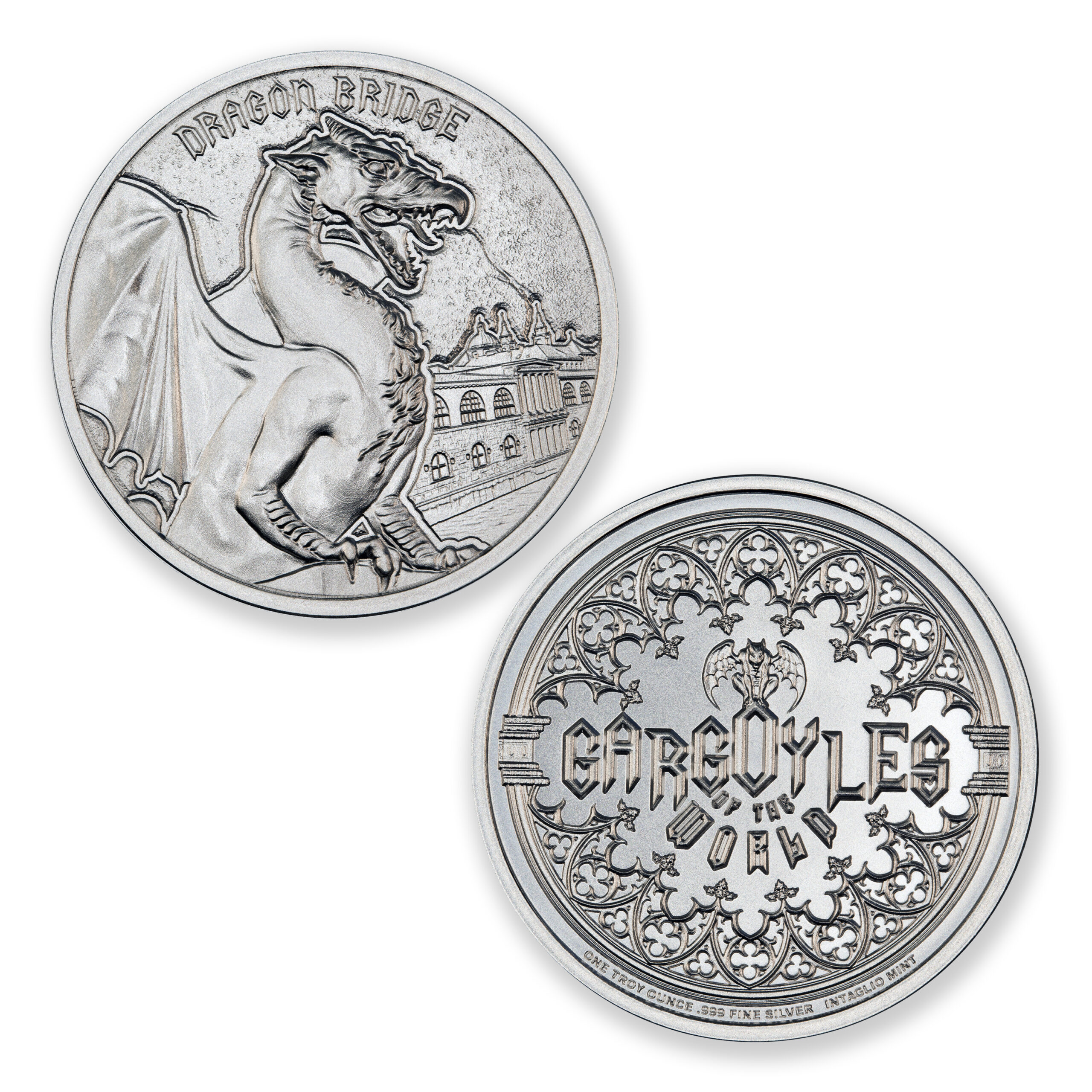 GARGOYLE - TYPE VI - DRAGON BRIDGE - DRAGON - 1 TROY OUNCE - 39MM - Image 1