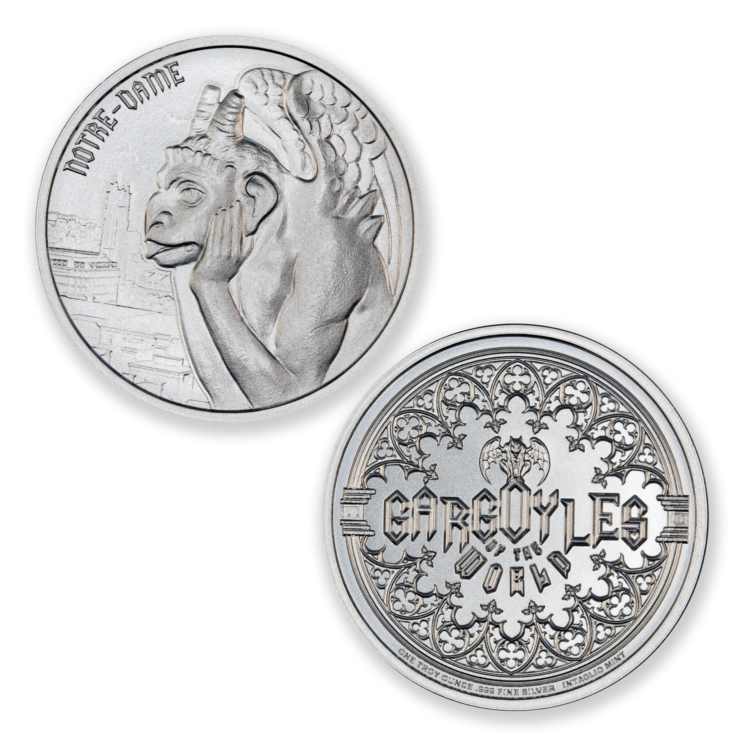 GARGOYLE - TYPE II - NOTRE DAME - 1 TROY OUNCE - 39MM - Image 1