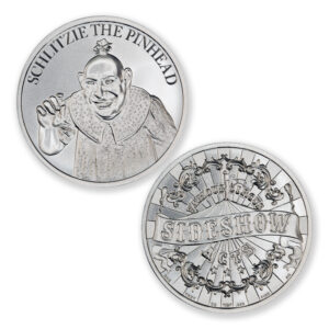 FAMOUS CIRCUS SIDESHOW ACTS - SCHLITZIE THE PINHEAD - 1 TROY OUNCE - 39MM