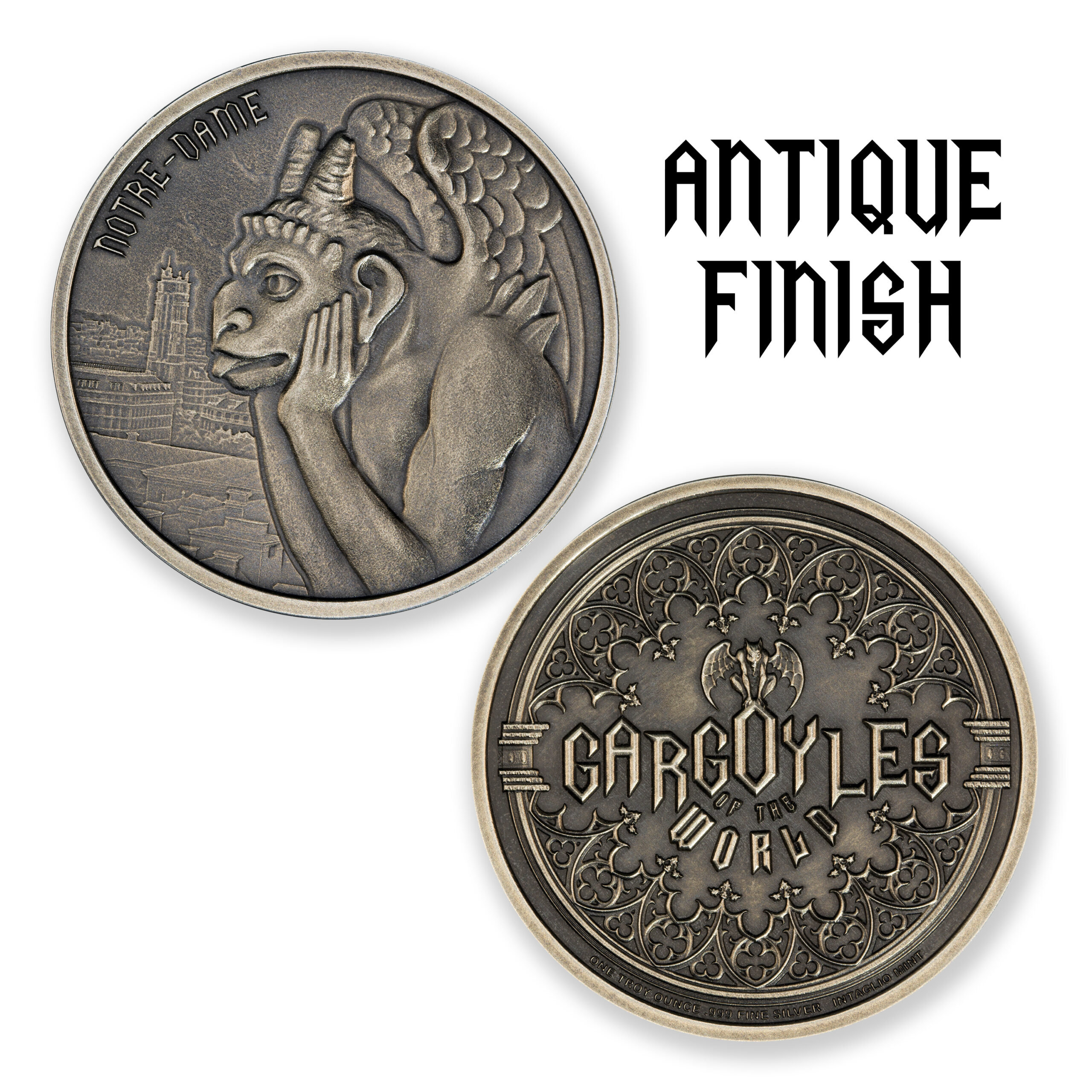 GARGOYLE - TYPE II - NOTRE DAME - 1 TROY OUNCE - 39MM - Image 4