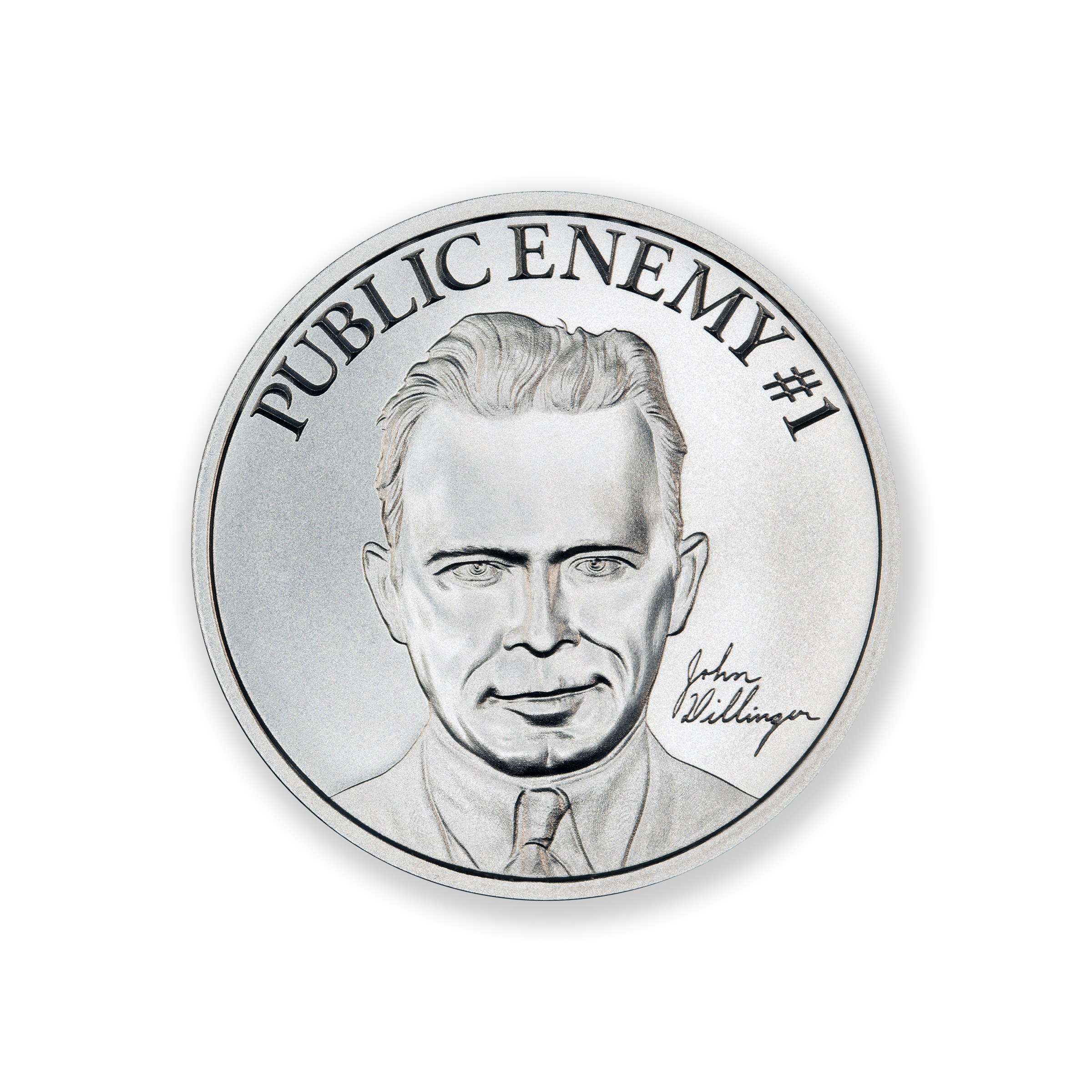 PUBLIC ENEMY #1 - JOHN DILLINGER -  1 TROY OUNCE - 39MM - Image 2