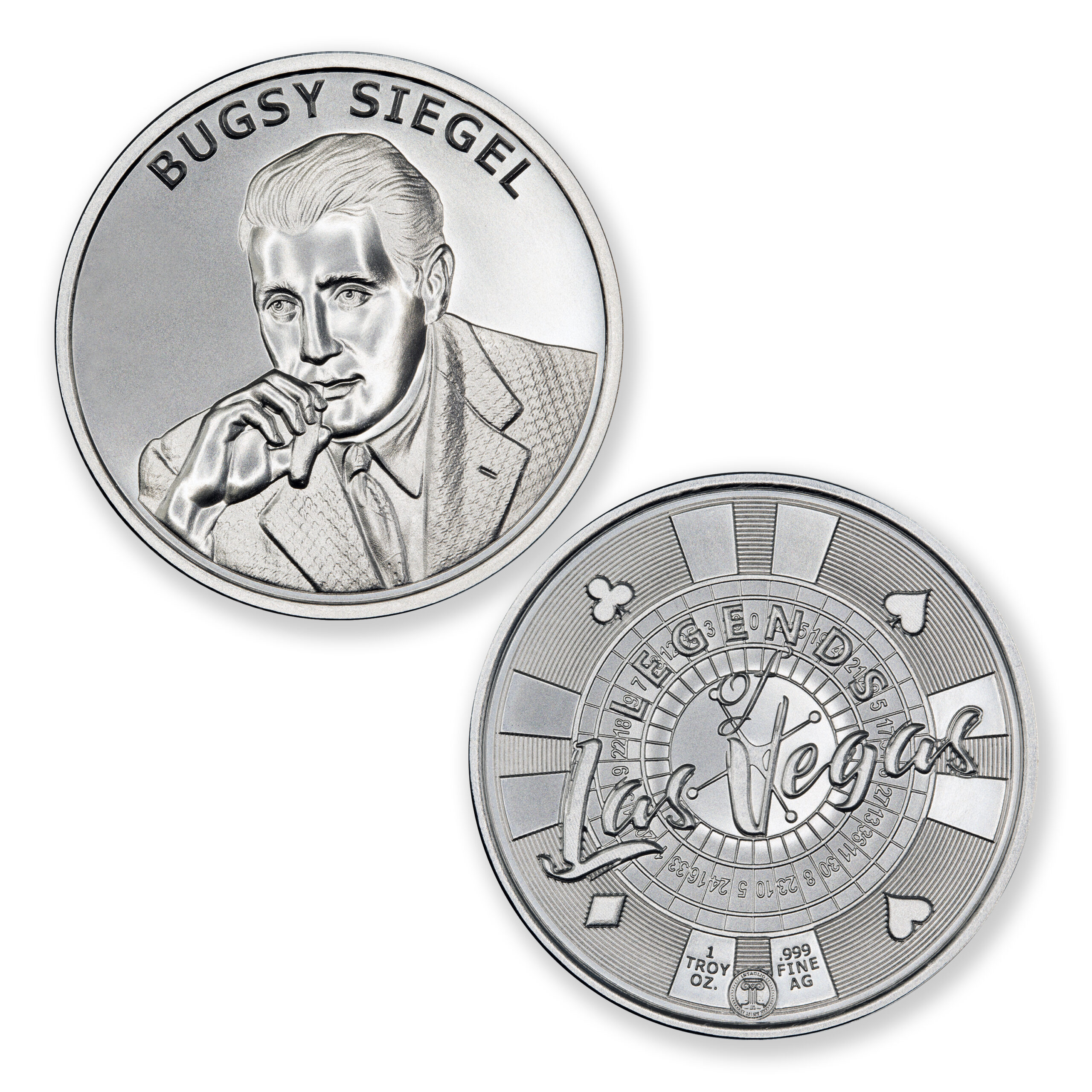 LEGENDS OF LAS VEGAS - BUGSY SIEGEL - 1 TROY OUNCE - 39MM - Image 1