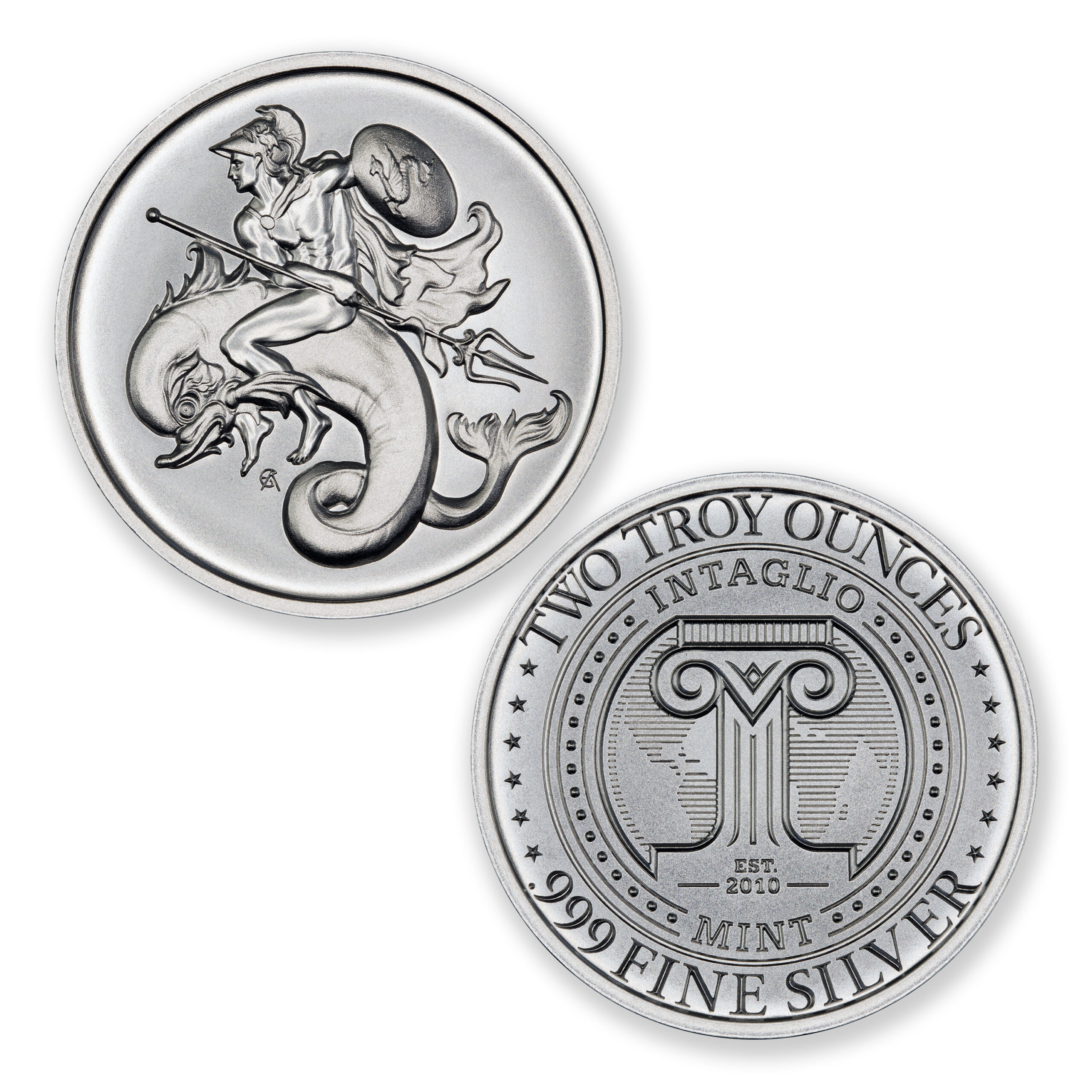 ANCIENT SEA MONSTER - RIDER SERIES - ARTIST ORIGINAL - 39MM - 2 TROY OUNCES - Image 1