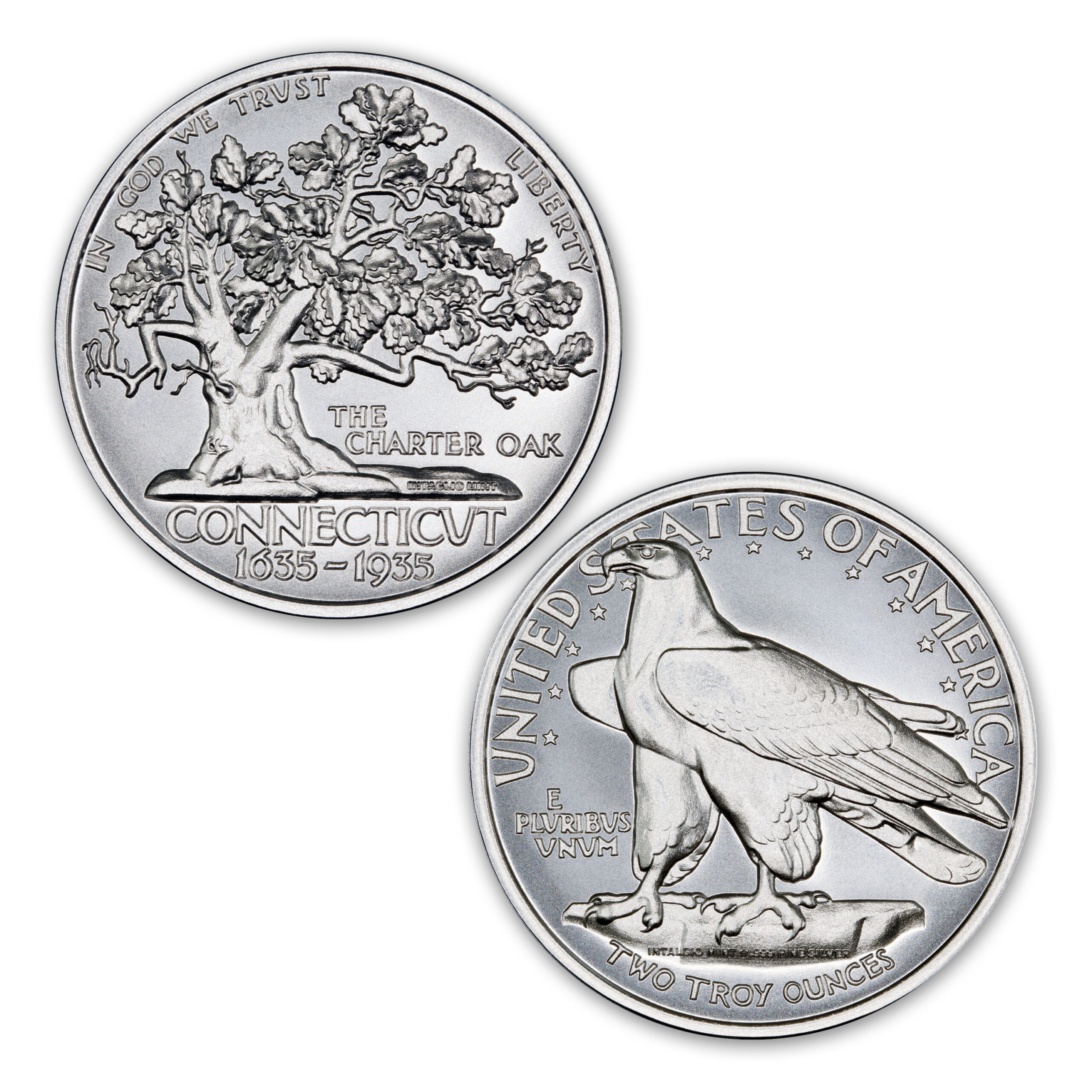 1935 CONNECTICUT HALF COMMEMORATIVE TRIBUTE - 2 TROY OUNCE - 39MM - Image 1