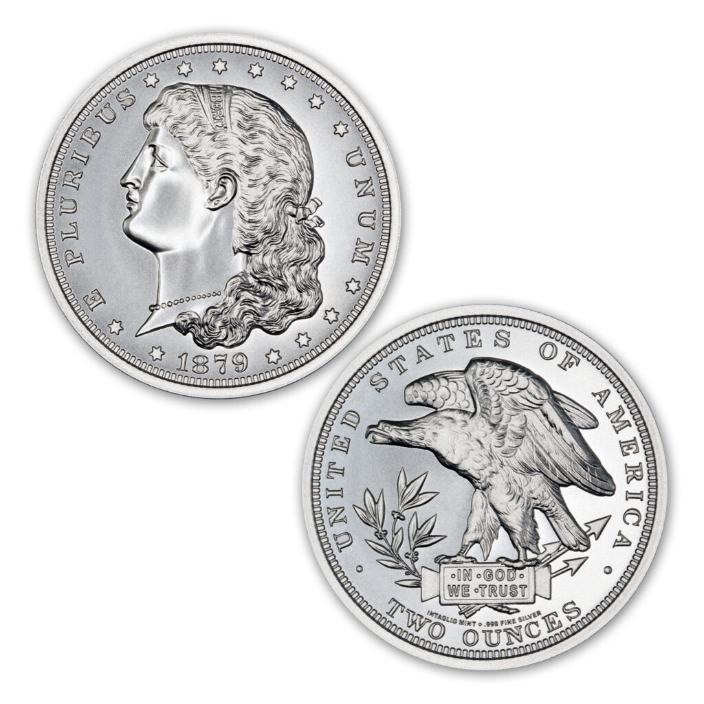 1879 SCHOOLGIRL DOLLAR PATTERN TRIBUTE J-1608 - 2 TROY OUNCE - 39MM