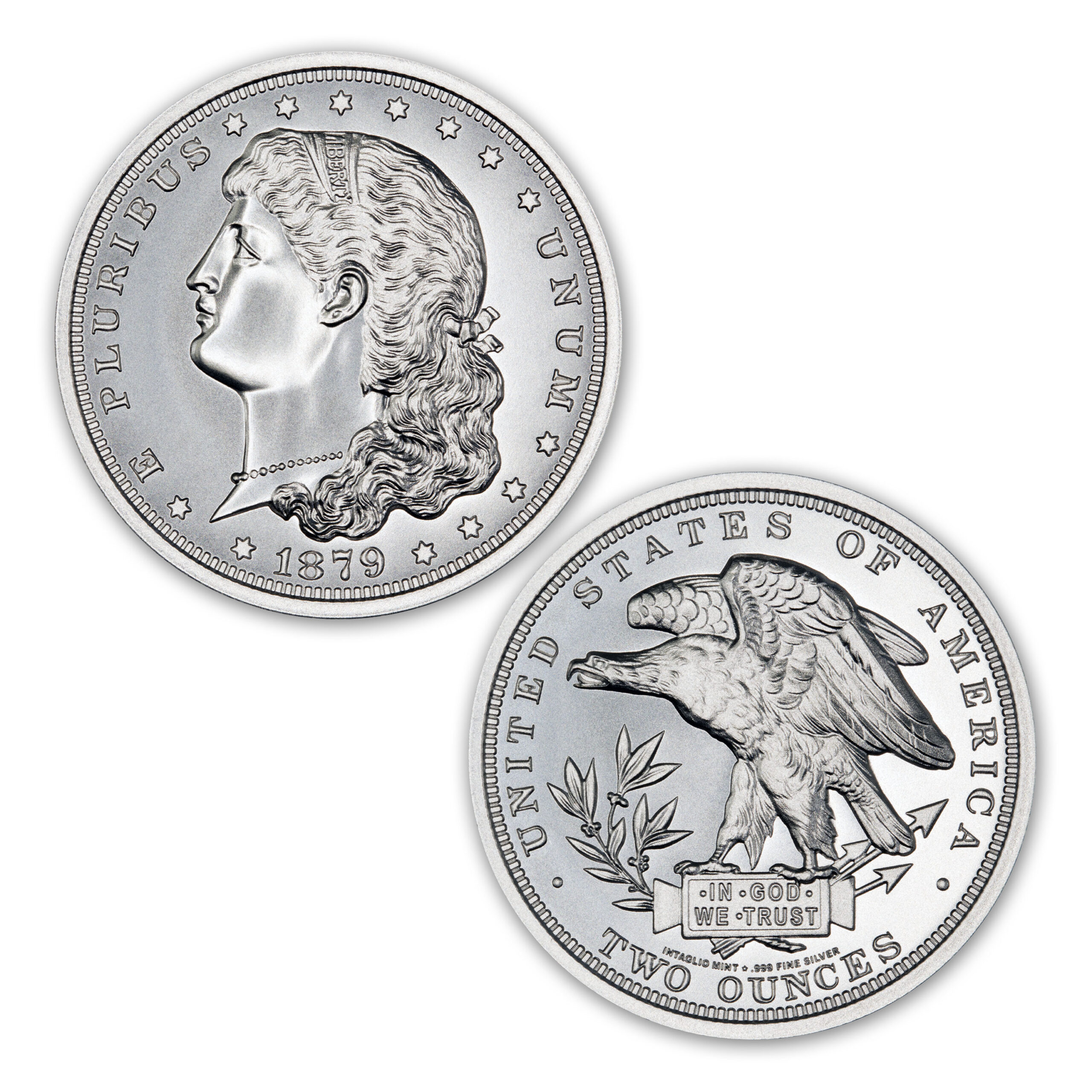 1879 SCHOOLGIRL DOLLAR PATTERN TRIBUTE J-1608 - 2 TROY OUNCE - 39MM - Image 1