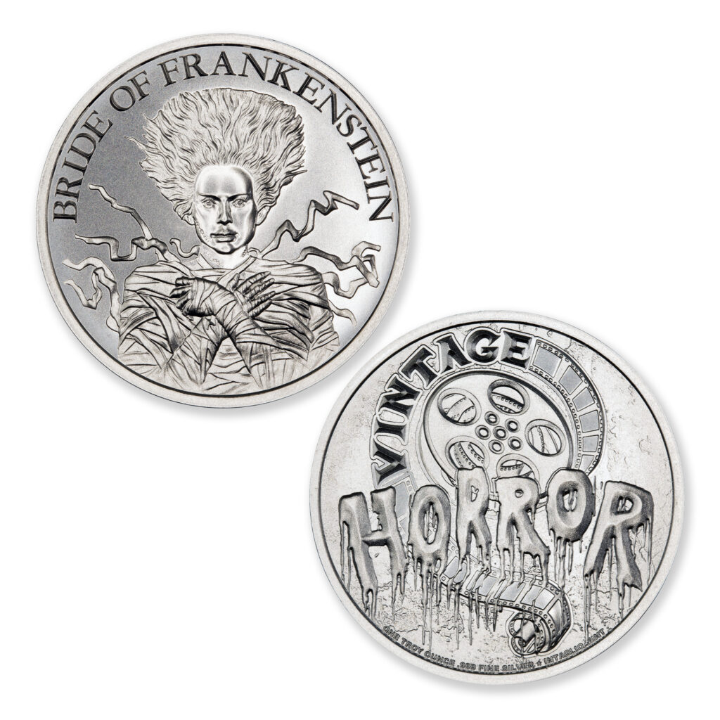 BRIDE OF FRANKENSTEIN - VINTAGE HORROR SERIES - 1 TROY OUNCE - 39MM