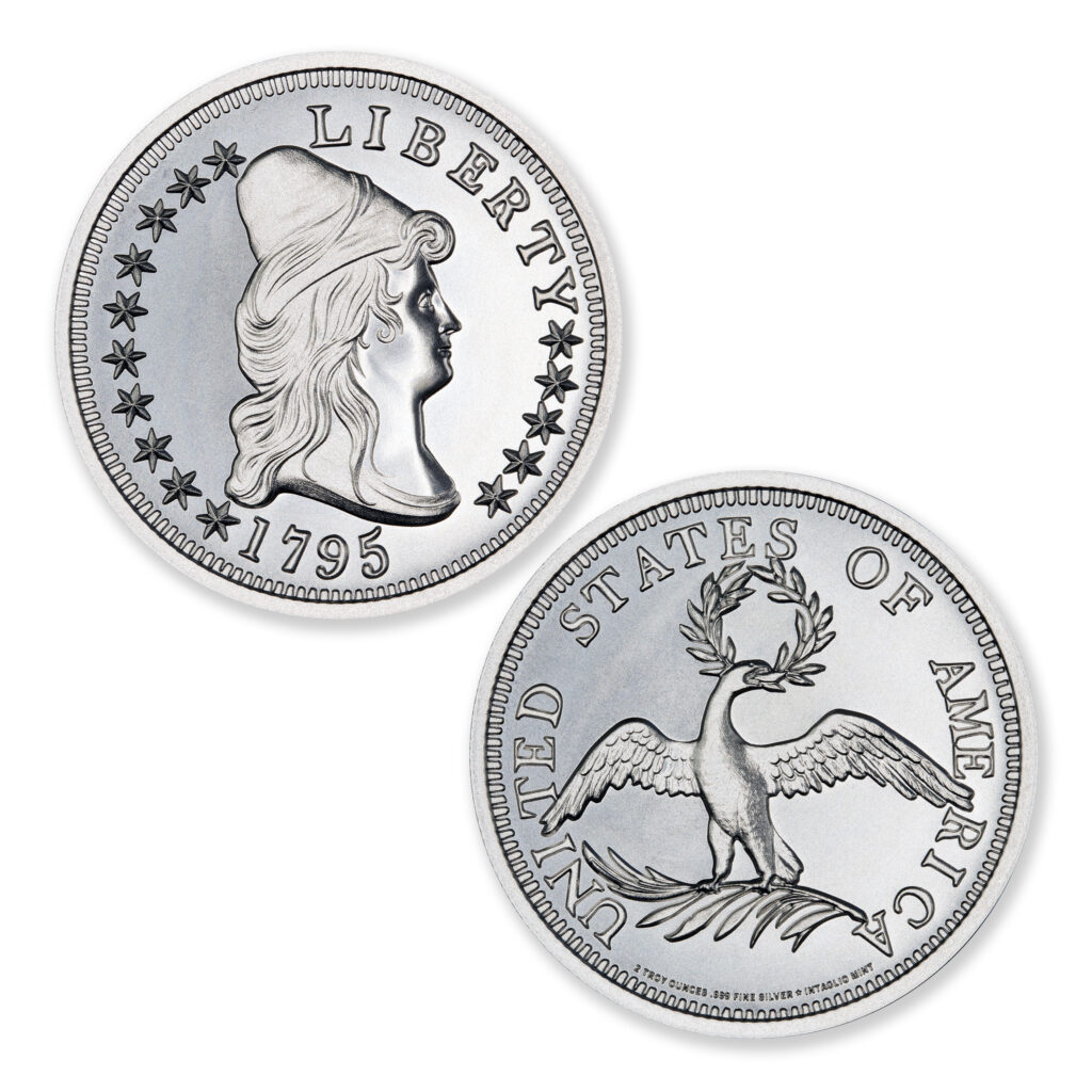 1795 DRAPED BUST $10 13 LEAVES TRIBUTE - 2 TROY OUNCES - 39MM