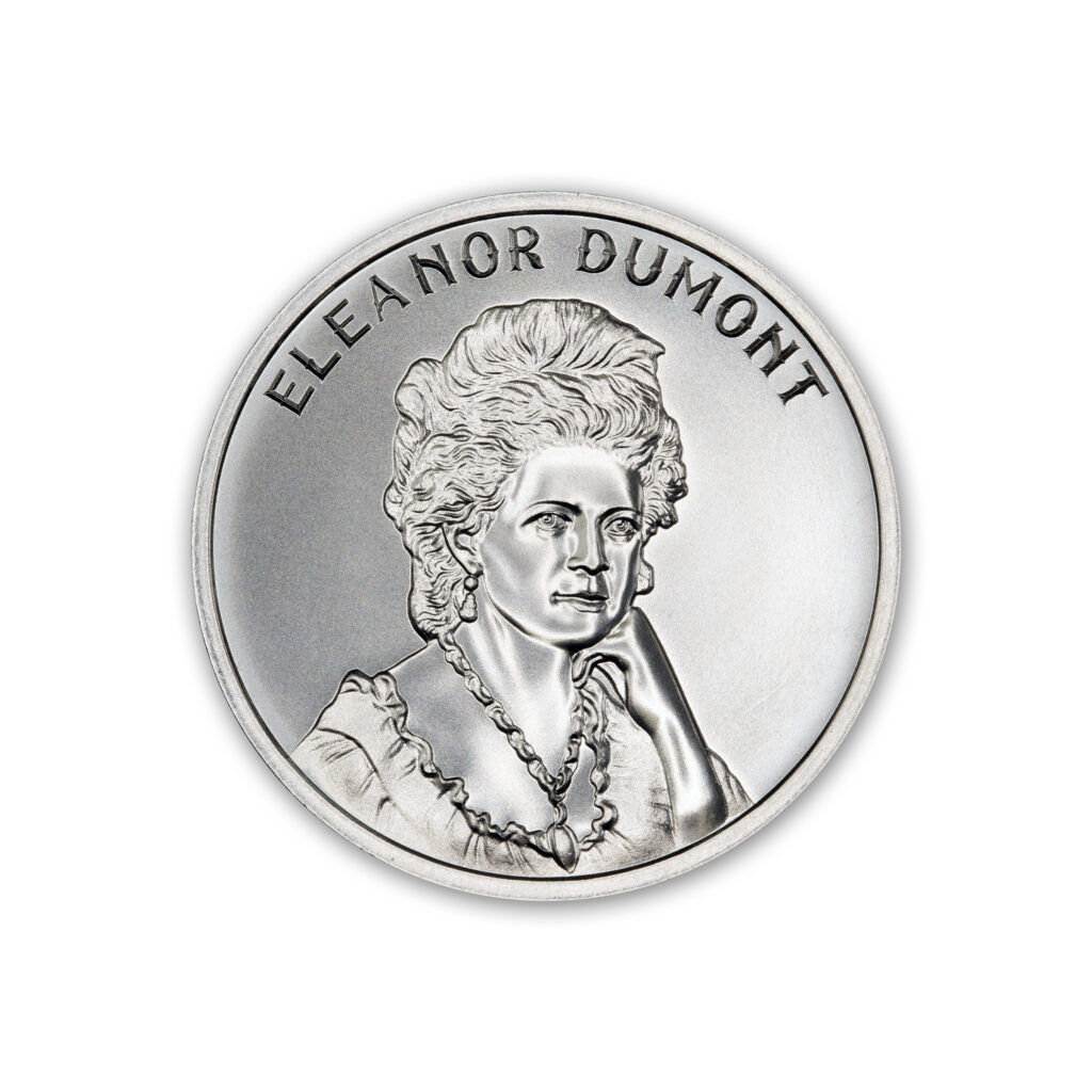 WILD WEST LEGENDS SERIES – ELANOR DUMONT (AKA MADAME MOUSTACHE) – 1 TROY OUNCE – 39MM