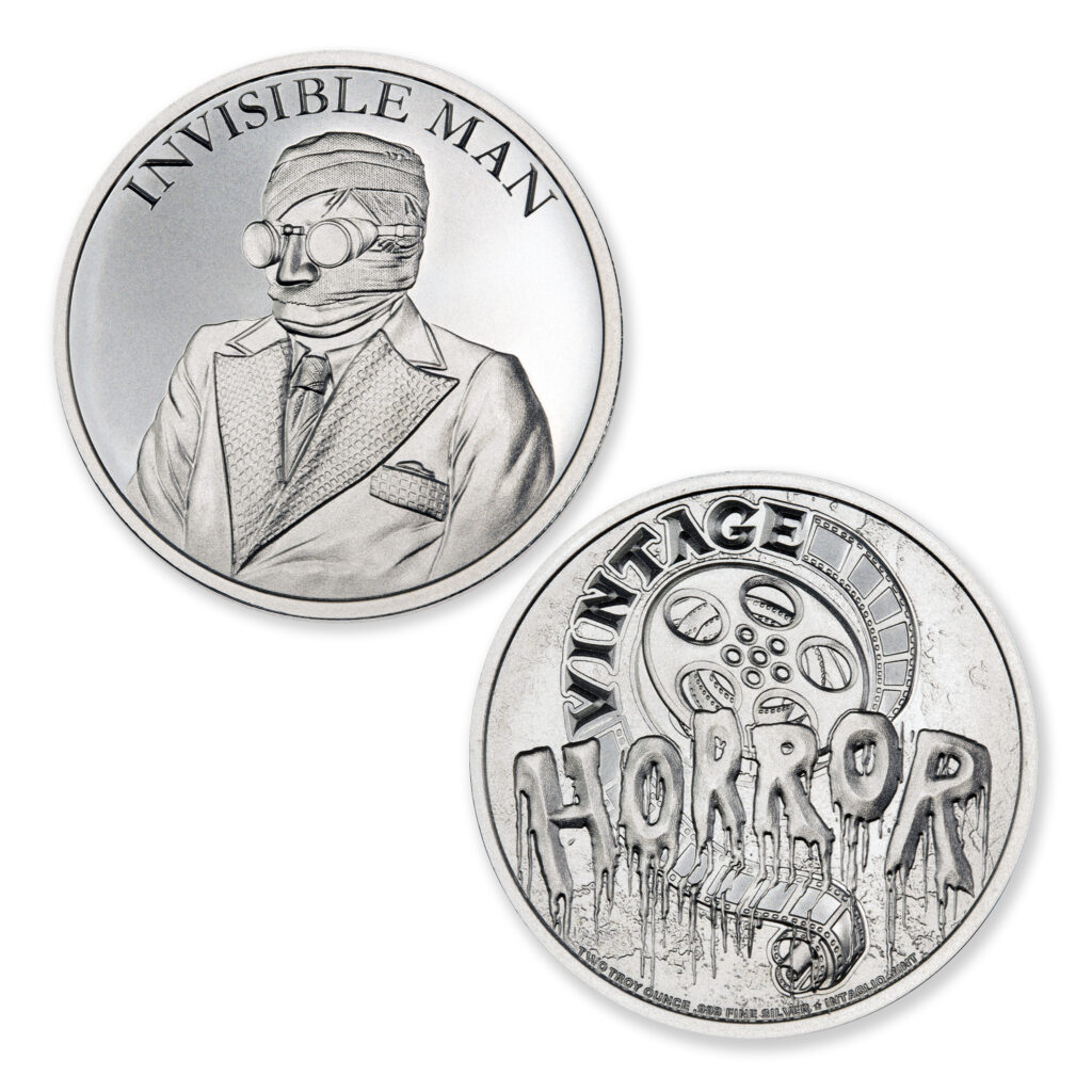 INVISIBLE MAN - VINTAGE HORROR SERIES - 2 TROY OUNCE - 39MM