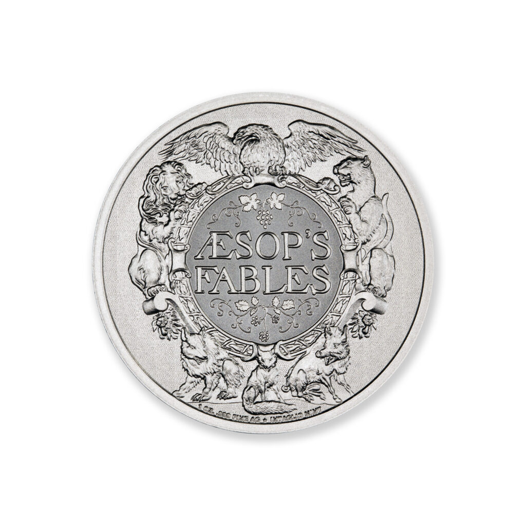 AESOP'S FABLES - THE FOX & THE CROW - 1 TROY OUNCE - 39MM