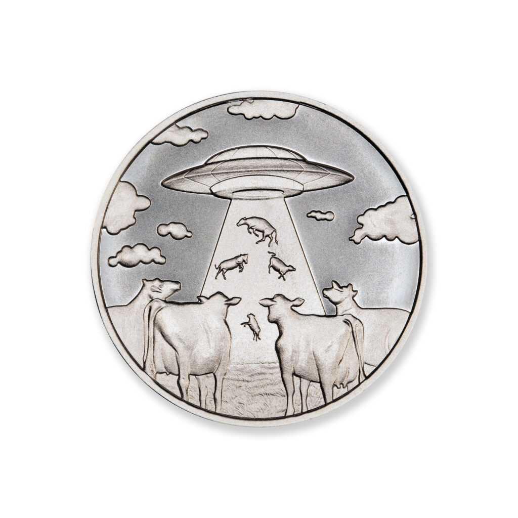 ALIEN ABDUCTION - COWS - 1 TROY OUNCE - 39MM