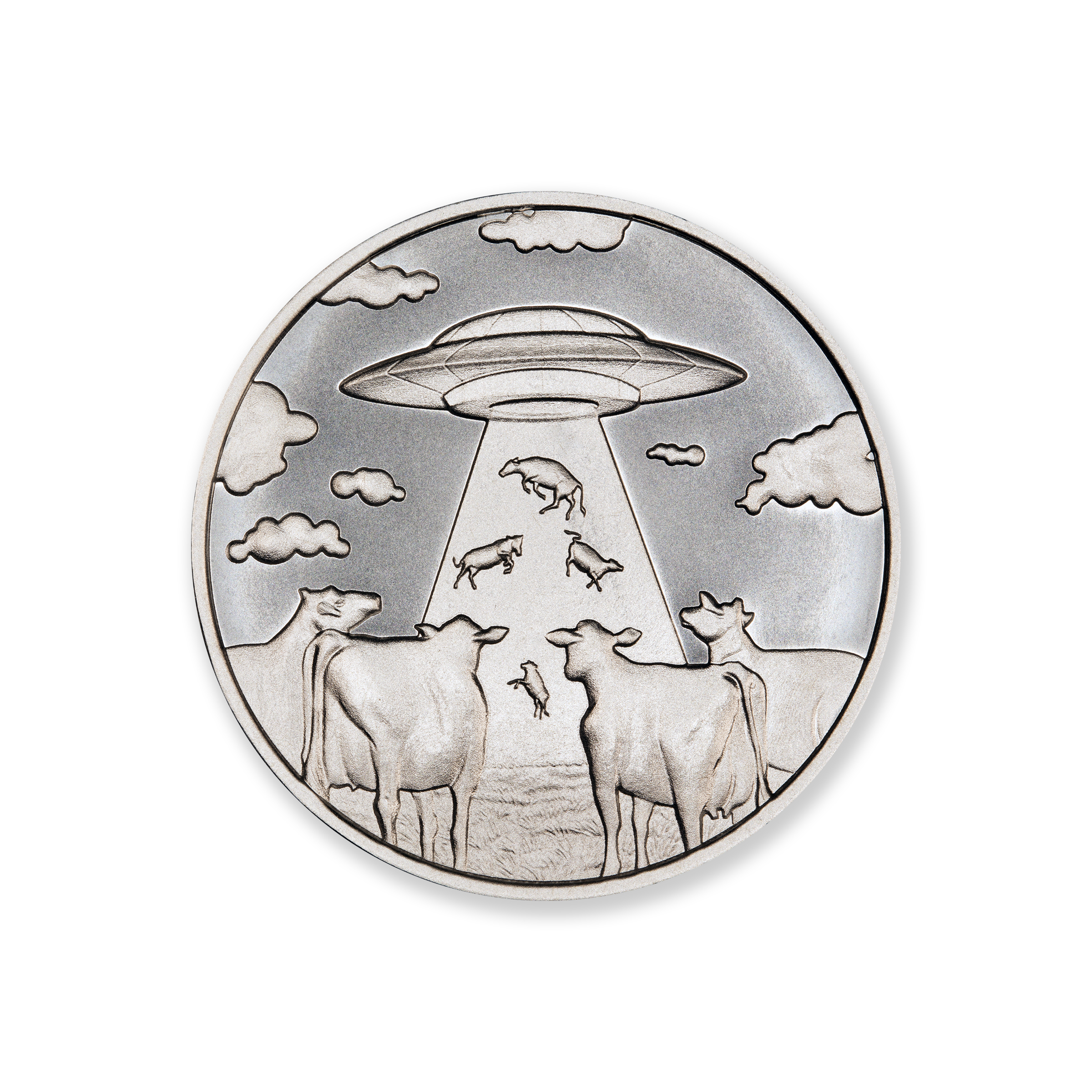 ALIEN ABDUCTION - COWS - 1 TROY OUNCE - 39MM - Image 1