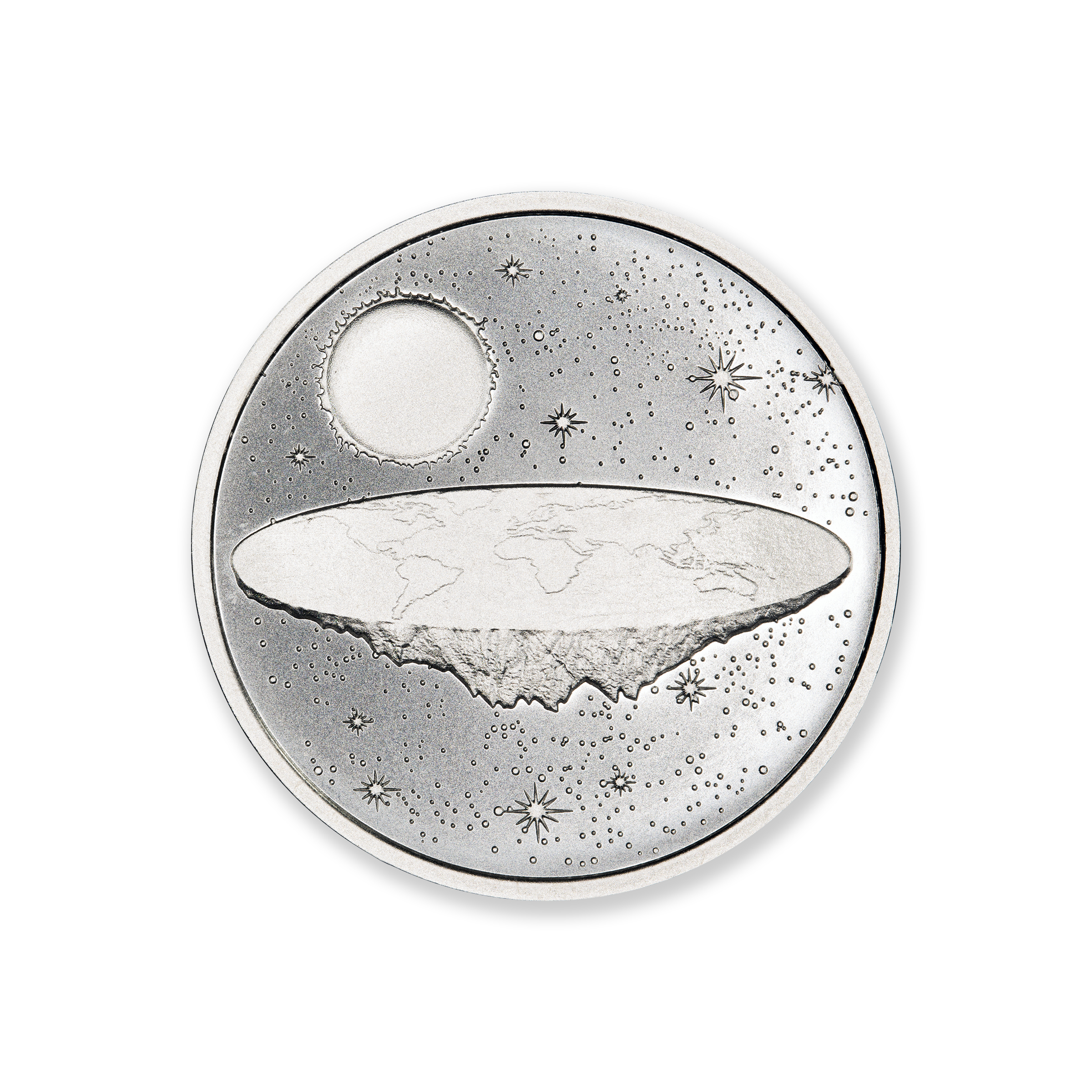 CONSPIRACY THEORIES SERIES - FLAT EARTH – 1 TROY OUNCE – 39MM - Image 3