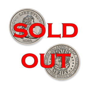 2024 – OVERSTRIKE SERIES #3 - 1964 KENNEDY HALF W/ 1804 DOLLAR OBVERSE - 30MM (ONLY 250 MINTED) IN COINSAFE CAPSULE AND C.O.A.