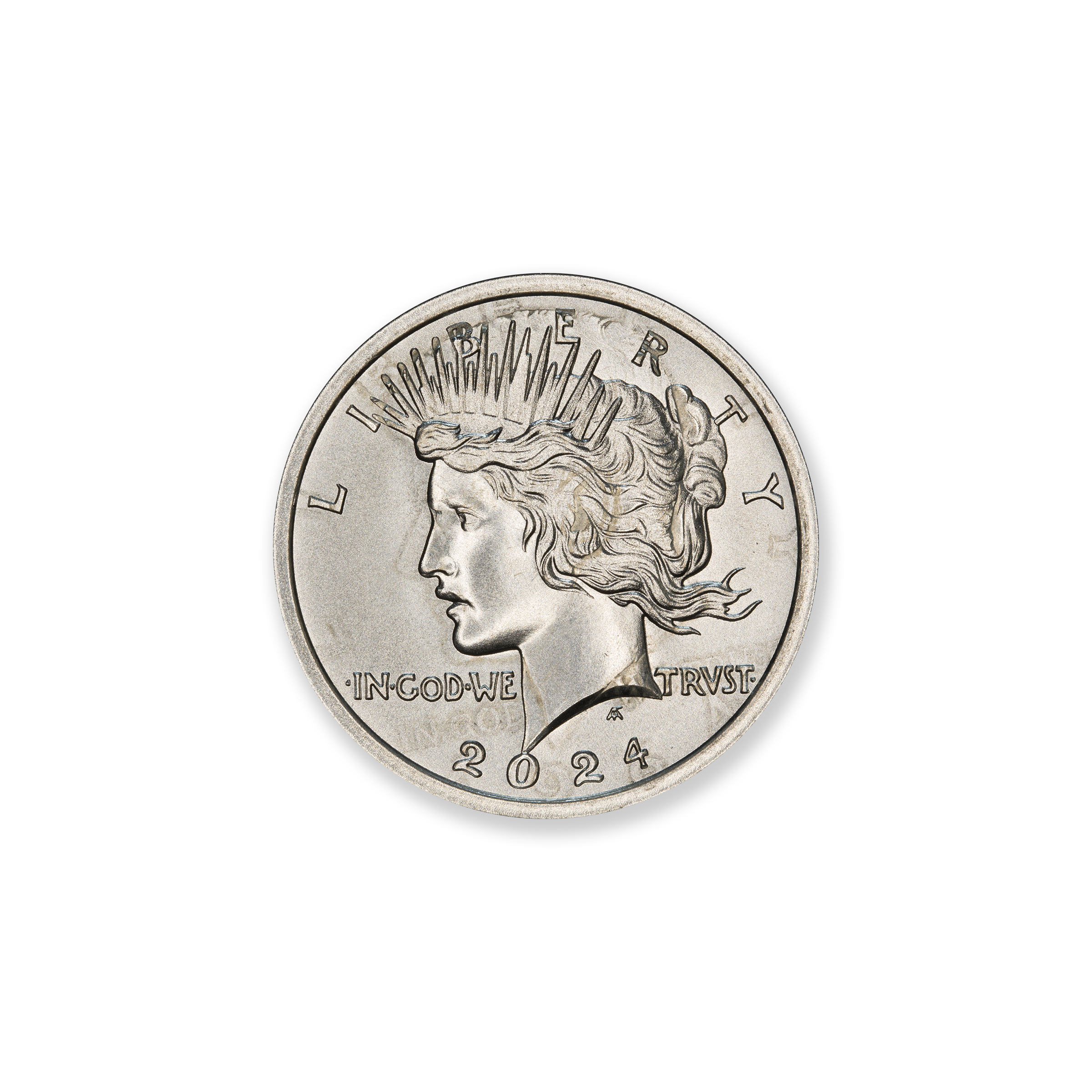 2024 – OVERSTRIKE SERIES #1 - 1964 KENNEDY HALF W/ 2024 PEACE DOLLAR OBVERSE - 30MM (ONLY 250 MINTED) IN COINSAFE CAPSULE W/ C.O.A. - Image 2
