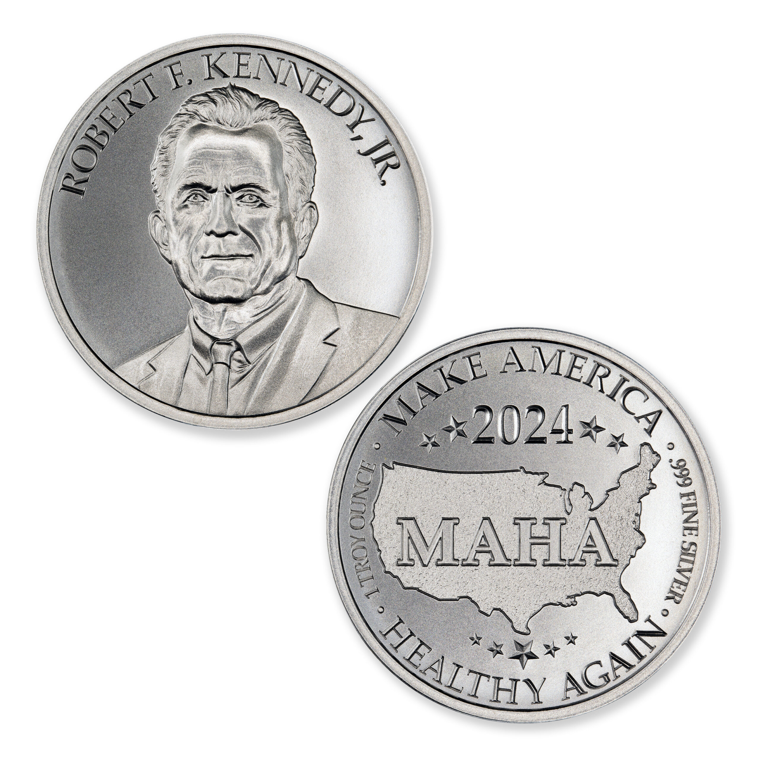 RFK, JR. - MAKE AMERICA HEALTHY AGAIN - 1 TROY OUNCE - 39MM - Image 1