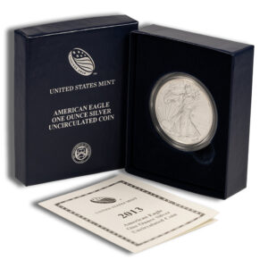 2013-W Burnished Silver Eagle with Box & COA