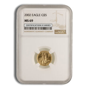 2002 1/10 oz Gold Eagle $5 NGC MS69