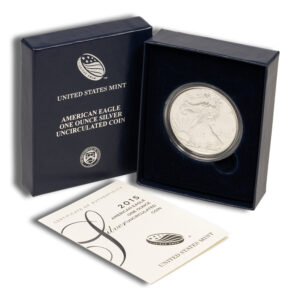2015-W Burnished Silver Eagle with Box & COA
