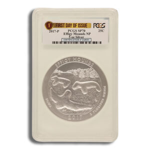 2017-P 5 oz ATB Effigy Mounds Silver Coin PCGS SP70