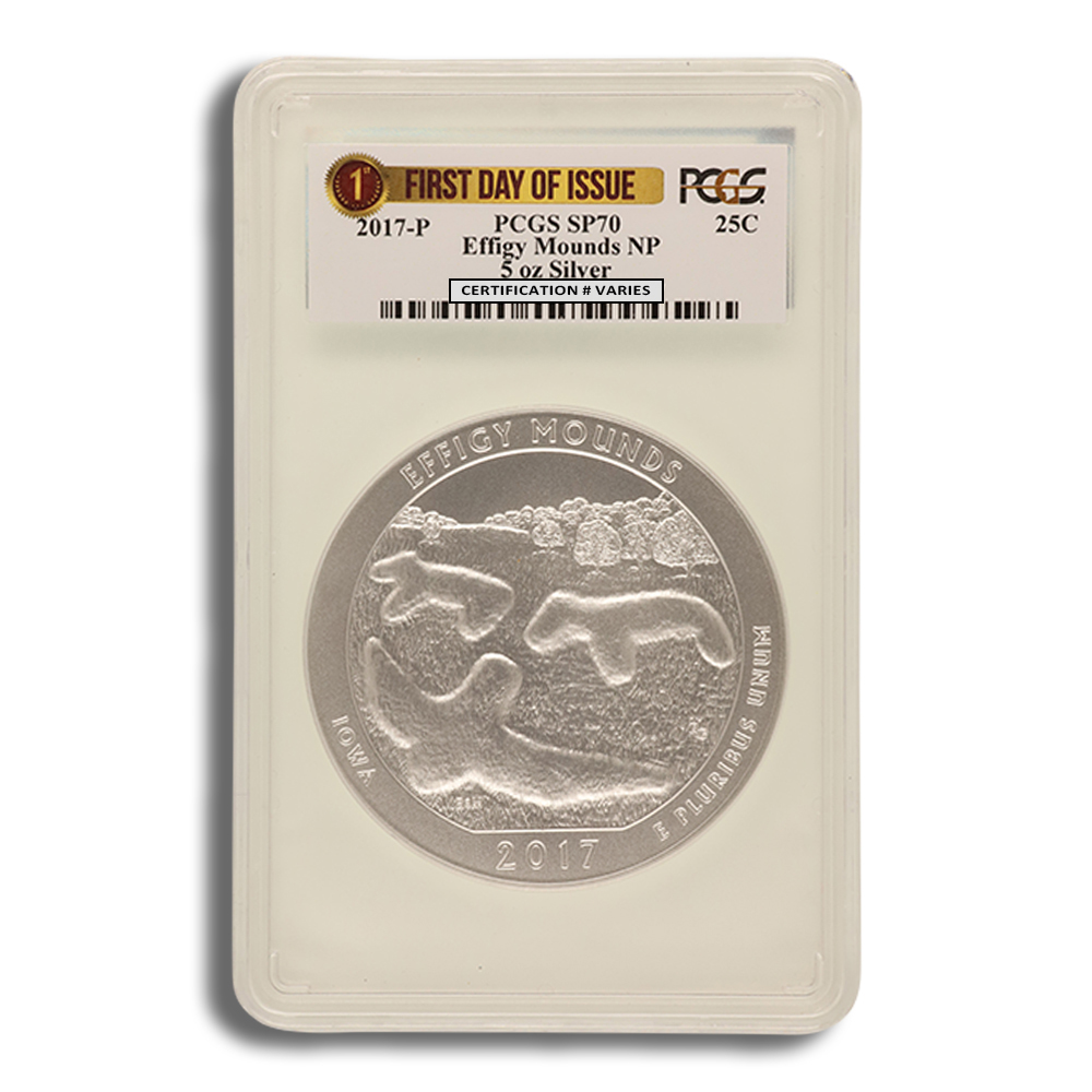 2017-P 5 oz ATB Effigy Mounds Silver Coin PCGS SP70 - Image 1