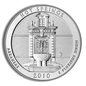 2010 5 oz ATB Hot Springs Silver Coin PCGS MS69PL - Image 3