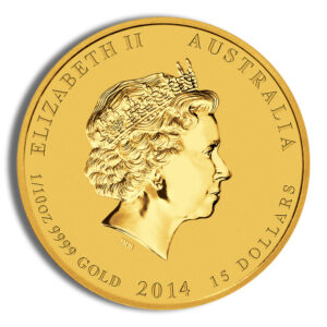 2014 1/10 oz Australia Gold Lunar Horse BU - Series II - Image 2