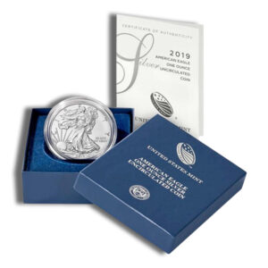 2020-W Burnished Silver Eagle with Box & COA
