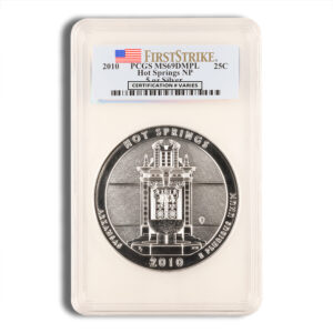 2010 5 oz ATB Hot Springs Silver Coin PCGS MS69PL