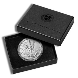 2021-W Burnished Silver Eagle with Box & COA (Type 2)