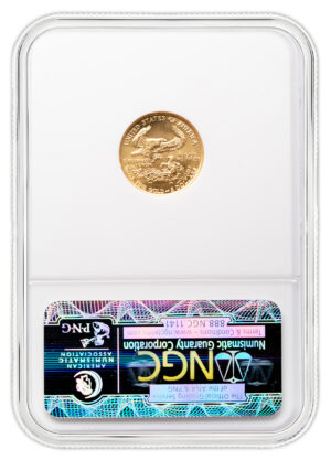 1991 1/10 oz Gold Eagle $5 NGC MS69 - Image 2