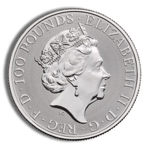 2022 1 oz Great Britain Queen's Beast Platinum Coin - White Greyhound of Richmond - Image 2