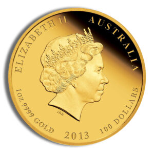 2013 1/20 oz Australia Gold Lunar Snake BU - Series II - Image 2