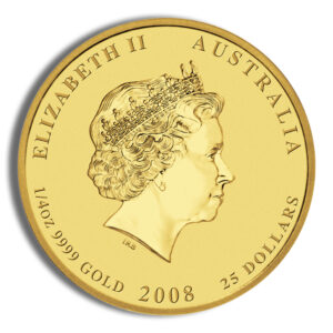 2008 1/4 oz Australia Gold Lunar Mouse BU - Series II - Image 2