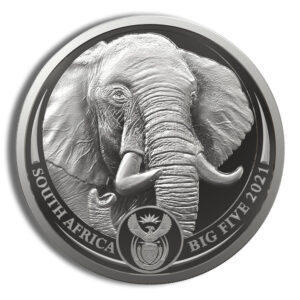 2021 1 Kilo Silver South African Big 5 Elephant Coin - Series II