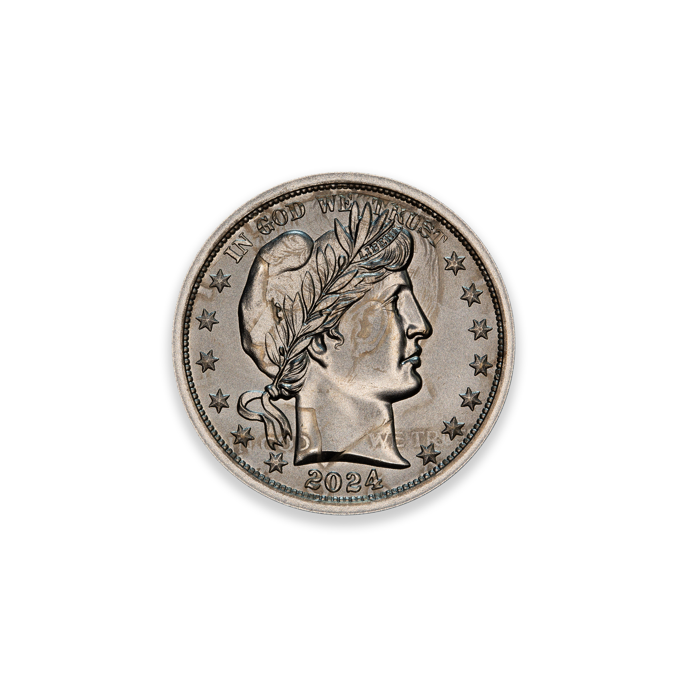 2024 – OVERSTRIKE SERIES #12 - 1964 KENNEDY HALF W/ BARBER OBVERSE - 30MM (ONLY 250 MINTED) IN COINSAFE CAPSULE AND C.O.A. - Image 2