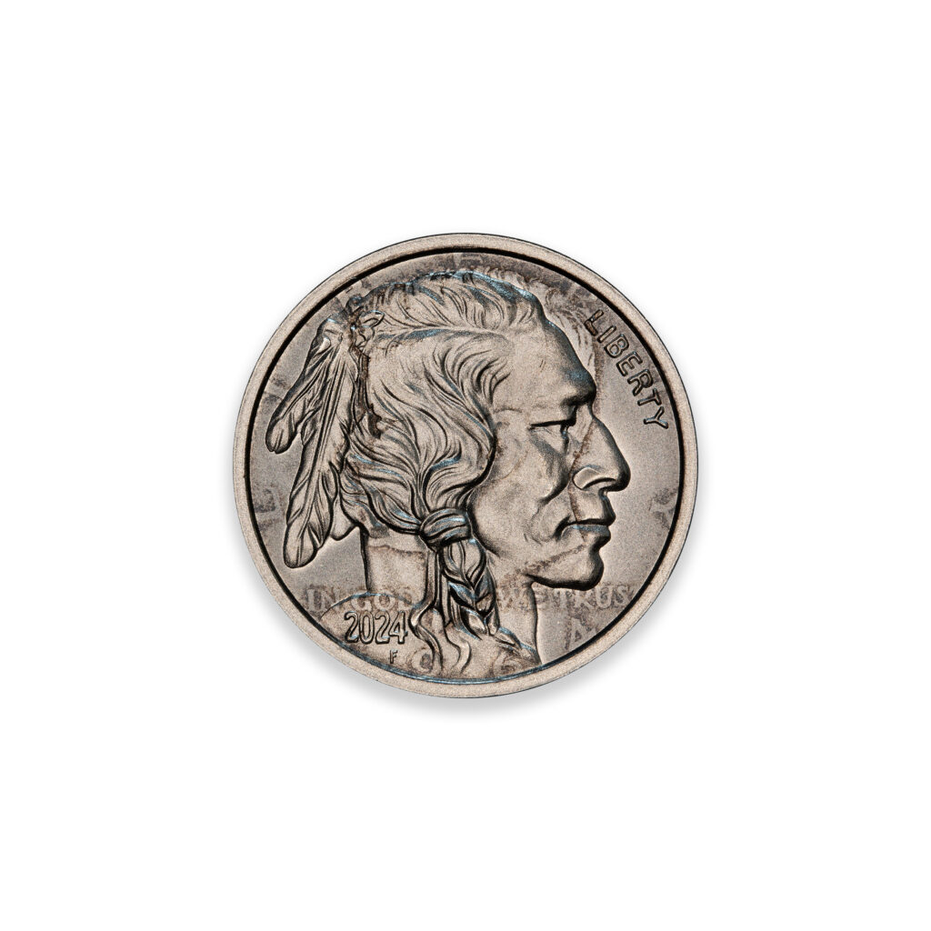 2024 – OVERSTRIKE SERIES #11 - 1964 KENNEDY HALF W/ BUFFALO NICKEL OBVERSE - 30MM (ONLY 250 MINTED) IN COINSAFE CAPSULE AND C.O.A.