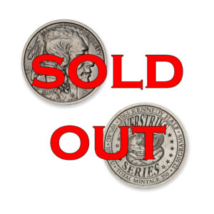 2024 – OVERSTRIKE SERIES #11 - 1964 KENNEDY HALF W/ BUFFALO NICKEL OBVERSE - 30MM (ONLY 250 MINTED) IN COINSAFE CAPSULE AND C.O.A.