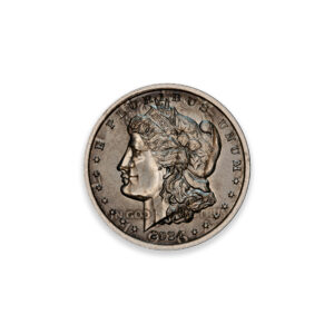 2024 – OVERSTRIKE SERIES #10 - 1964 KENNEDY HALF W/ MORGAN DOLLAR OBVERSE - 30MM (ONLY 250 MINTED) IN COINSAFE CAPSULE AND C.O.A.