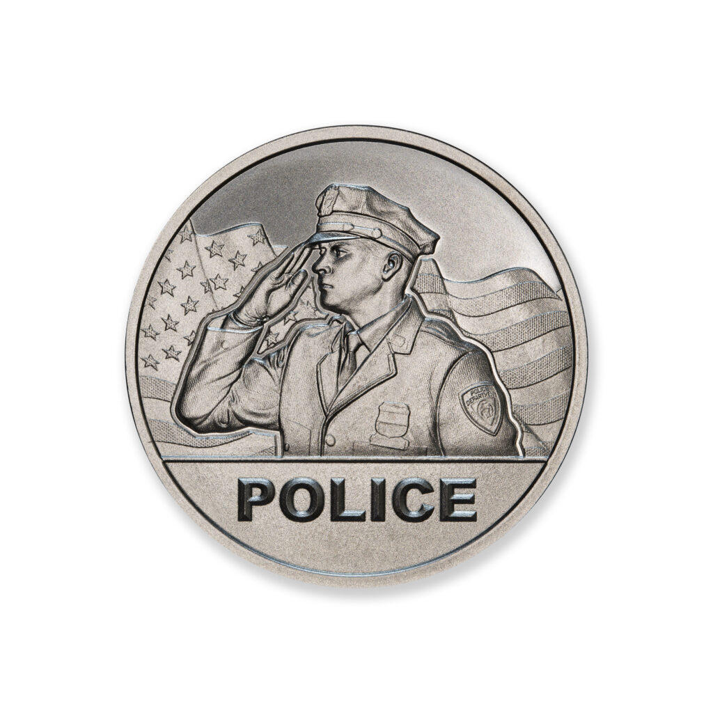 THANK YOU - LAW ENFORCEMENT & FIRST RESPONDERS - POLICE - 1 TROY OUNCE - 39MM