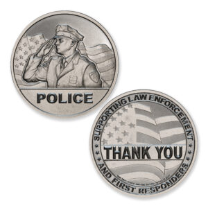 THANK YOU - LAW ENFORCEMENT & FIRST RESPONDERS - POLICE - 1 TROY OUNCE - 39MM