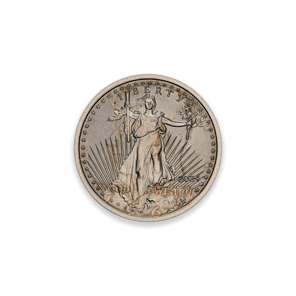 2024 – OVERSTRIKE SERIES #9 - 1964 KENNEDY HALF W/ ST. GAUDENS OBVERSE - 30MM (ONLY 250 MINTED) IN COINSAFE CAPSULE AND C.O.A.
