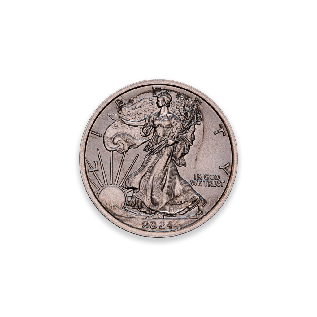 2024 – OVERSTRIKE SERIES #8 - 1964 KENNEDY HALF W/ WALKING LIBERTY OBVERSE - 30MM (ONLY 250 MINTED) IN COINSAFE CAPSULE AND C.O.A.