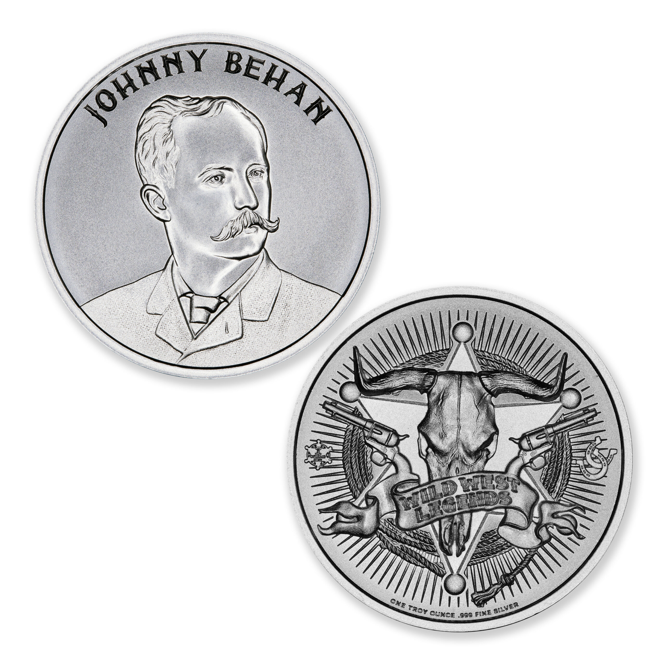 WILD WEST LEGENDS SERIES – JOHNNY BEHAN – 1 TROY OUNCE – 39MM - Image 2