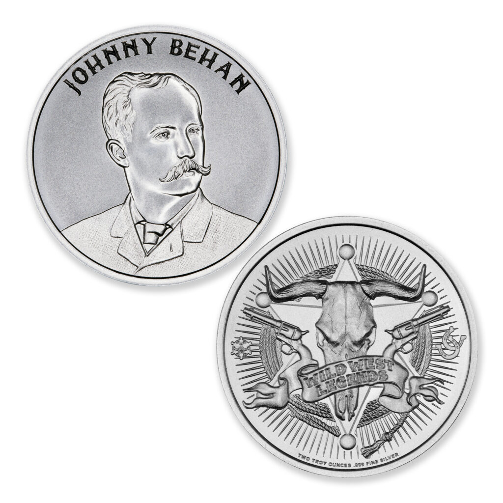 WILD WEST LEGENDS SERIES – JOHNNY BEHAN - 2 TROY OUNCE - 39MM