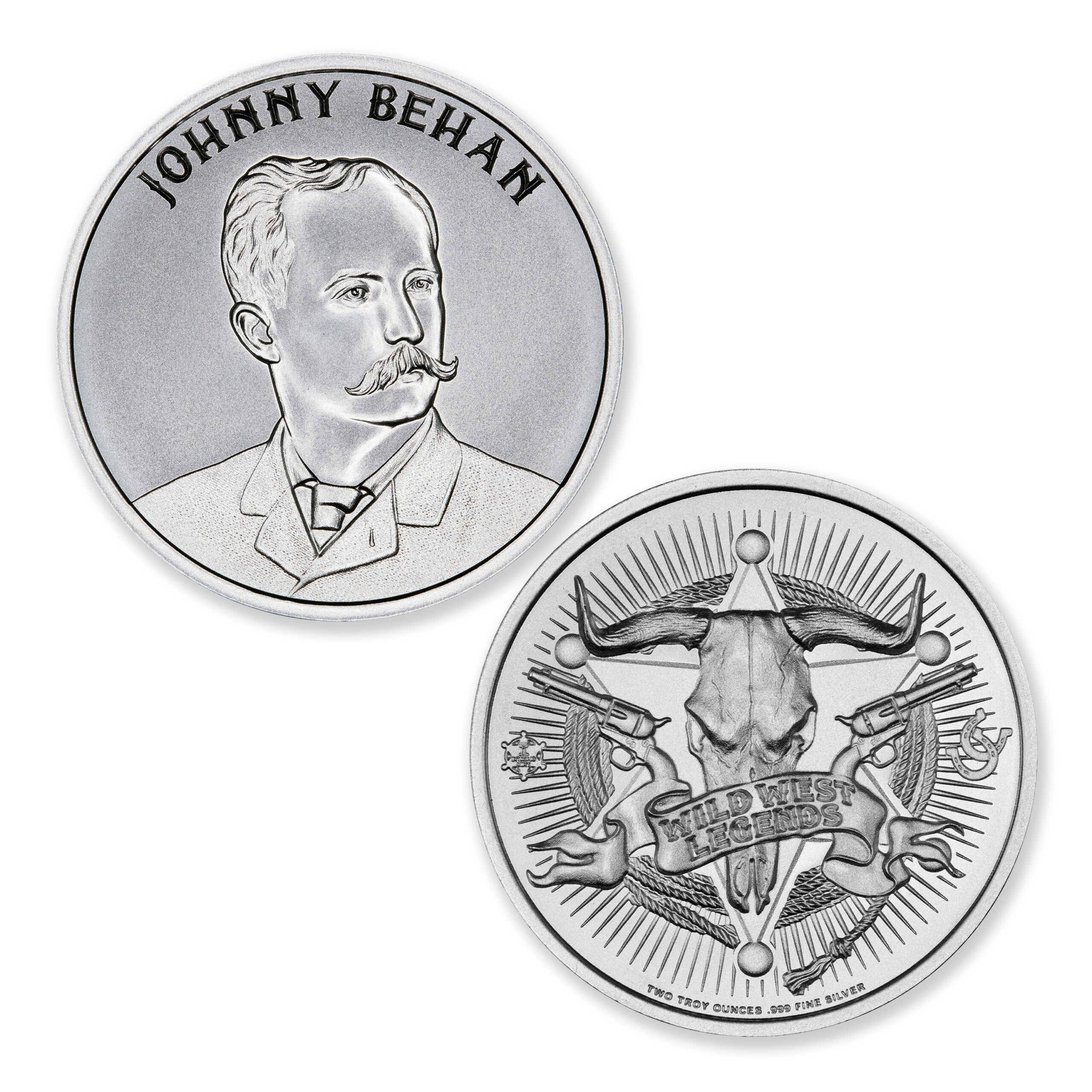 WILD WEST LEGENDS SERIES – JOHNNY BEHAN - 2 TROY OUNCE - 39MM - Image 2