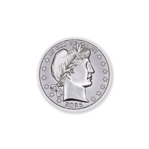 2025 BARBER HALF / INTAGLIO REVERSE - ONE HALF OUNCE - .999 FINE SILVER - 30MM